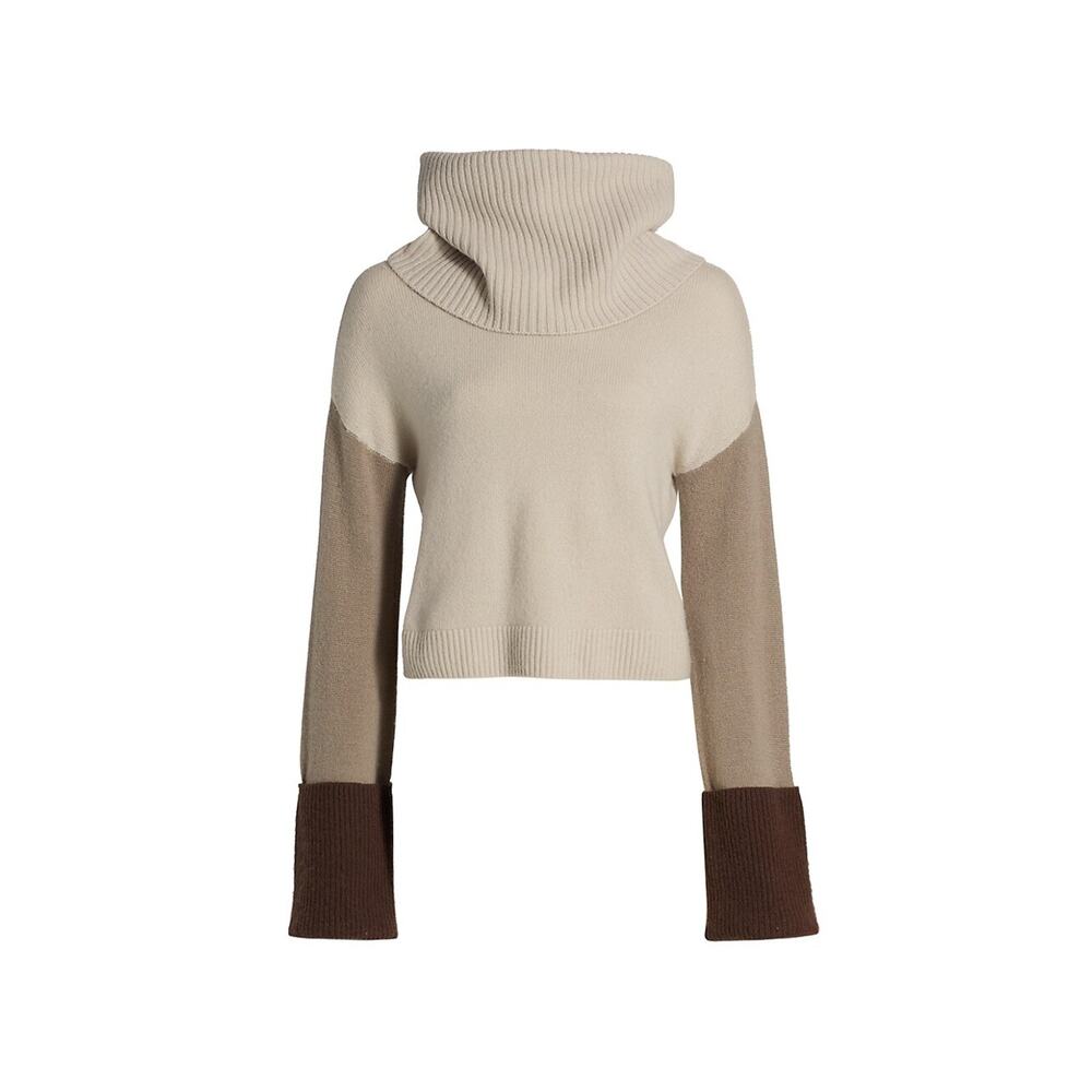 NAADAM Cream and Brown Colorblock Sweater
